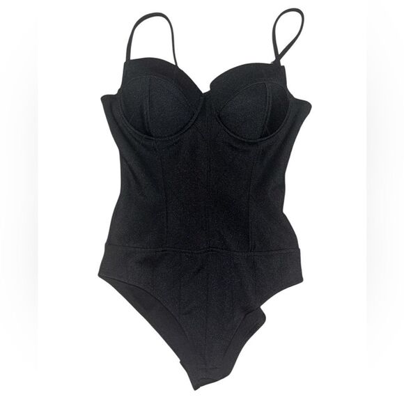 Haute Monde Black Padded Bodysuit - Picture 1 of 6